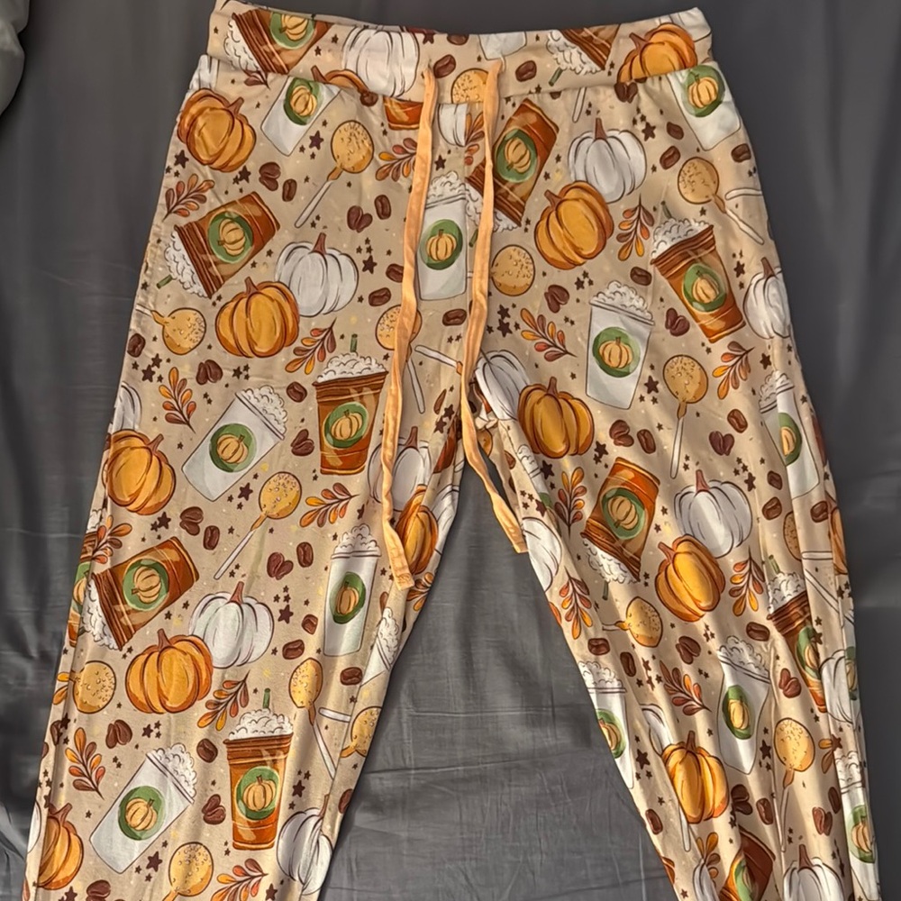 Pumpkin Spice Themed Pajama Pants
